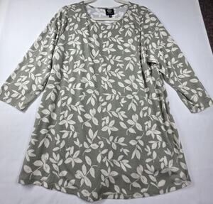 Women's Bobeau Flocked v-neck tunic top Size XL